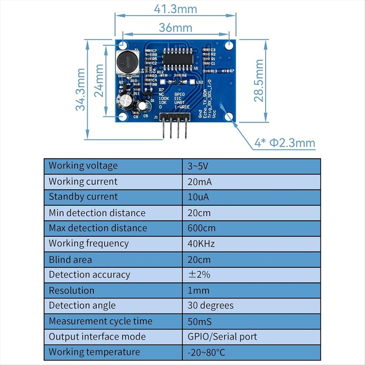 Ultrasonic Sensor Hc - DT38 2 Buah Sensor Jarak Ultrasonik