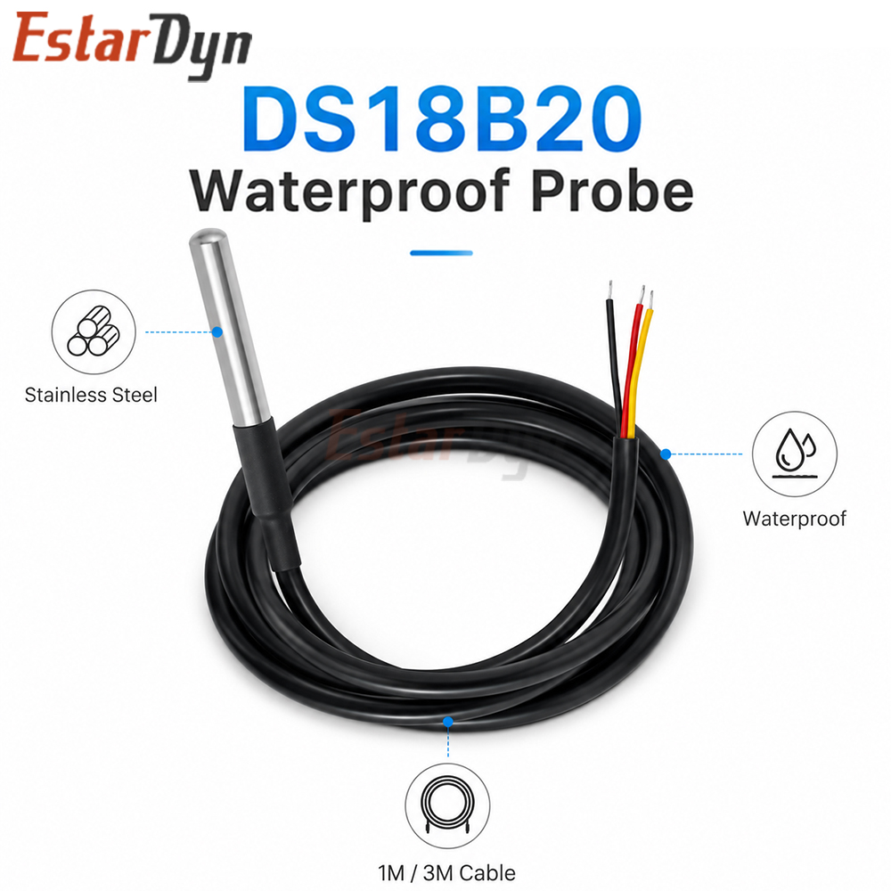 Ds18B20 Temperature Sensor - Sensor Suhu Digital Tahan Air Estardyn
