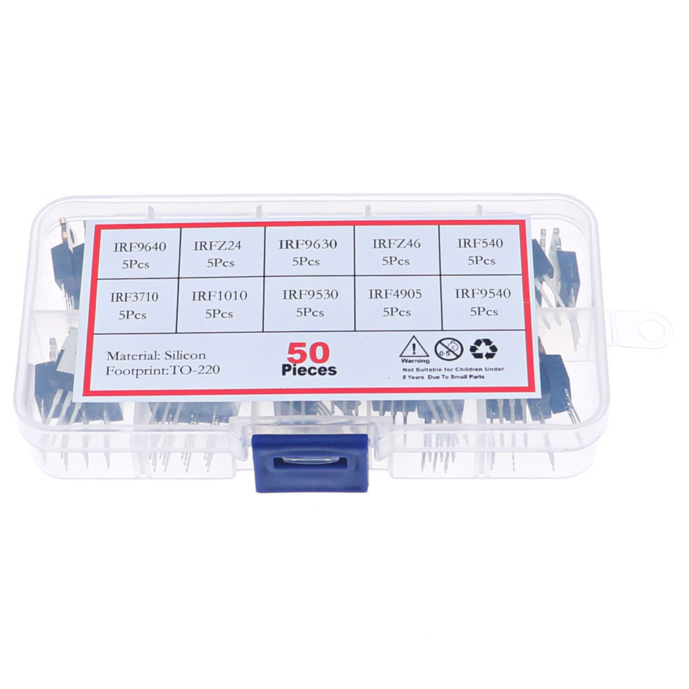 Mosfet Transistor Set - 50 Buah 10 Nilai Kotak Kit