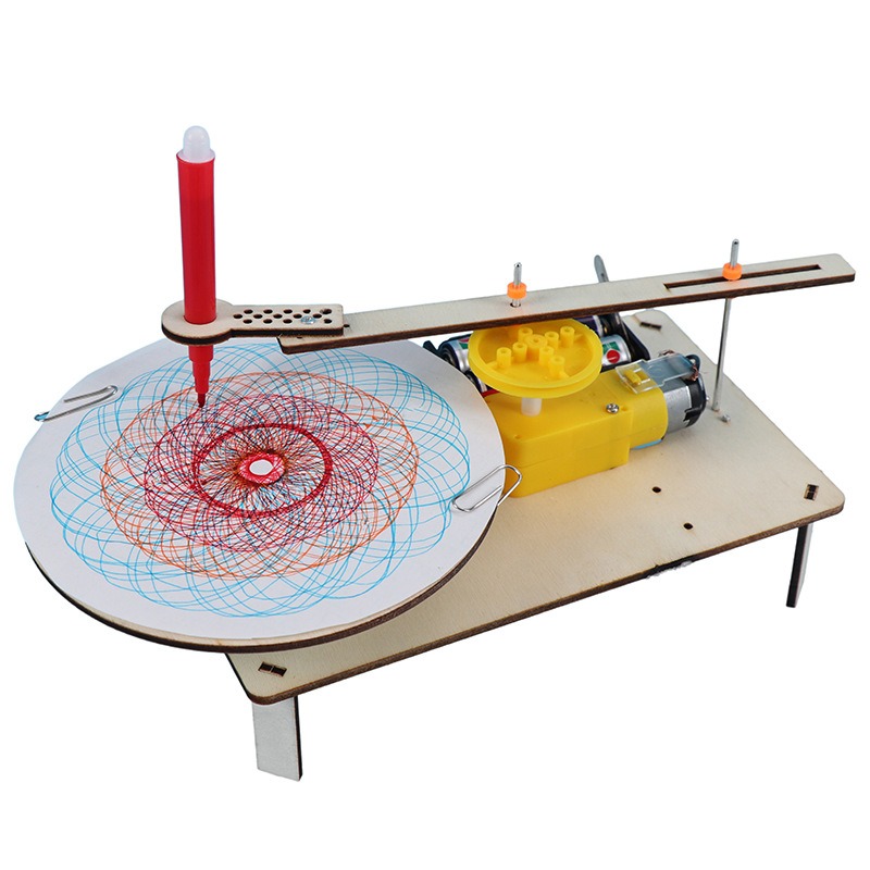 Diy Elektronik - 1-3Pcs Mainan Robot Gambar Elektrik Kayu