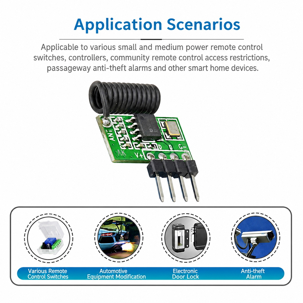 Rf 433Mhz Module - Modul Penerima RF Superheterodyne 315MHz/433MHz 3.3V-5.5V