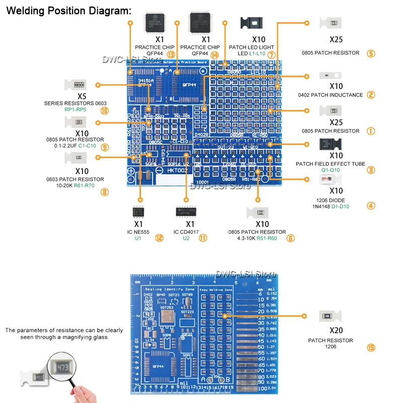 Papan latihan solder komponen  - Diy Electronics Case ulasan dan harga