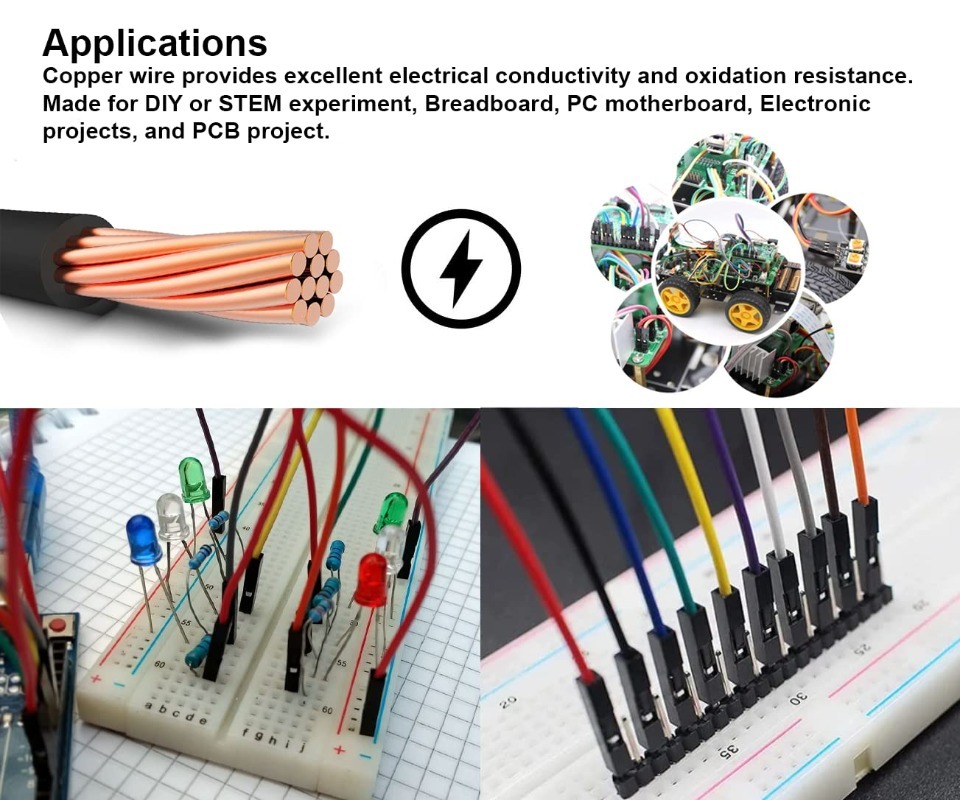 Kit Kabel Jumper Pita Dupont 4 - Breadboard Jumper Wire ulasan dan harga