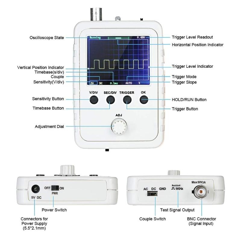 Penganalisis Osiloskop Digital - Oscilloscope Dso Mini ulasan dan harga